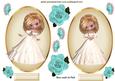 Pretty Lady , with Turquiose Roses and Butterflies Toppers