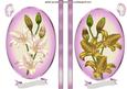 Lillies in Cream and Gold in Pink Oval Frame Toppers
