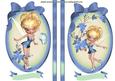 Little Faries with Blue Bow in Oval Frame Toppers