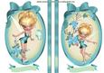 Little Fairys with Turq Bow in Oval Frame Toppers