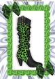 Ladies Leopard Print Boot with Green Bows A4