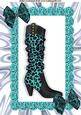 Ladies Leopard Print Boot with Turq Bows A4