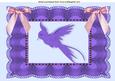 Purple Bird with Lace Frame and Bows A4
