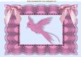 Pink Bird in Lace Frame with Bows A4