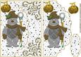 Cardboard Christmas Teddy in Gold on a Scalloped Envelope