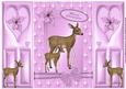 Little Reindeers in Pink Star Frame, Gatefold