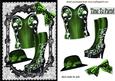 Green Basque with Boots in Lace Frame