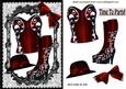 Red Basque with Boots in Lace Frame