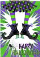 Pair of Witches Legs in Purple, with Spider A4