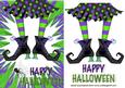 Pair of Witches Legs in Purple with Spider