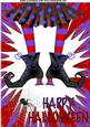 Pair of Witches Legs in Red with Spider A4