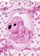 Pink Little Puppy in Pearl & Bow Frame A4