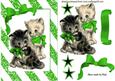 Cute Pair of Kitties in Green Bow