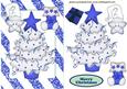 Blue Christmas Tree with Cheeky Star