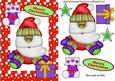 Happy Santa in Red Snow Frame