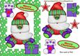 Happy Santa, in Green Snow Frame