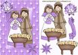 Christmas Blessings Nativity, in Pink Star Frame