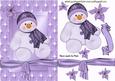 Cute Snowman in Purple Star Frame