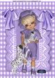 My Little Dalmation Puppy in Purple Lace Frame A4