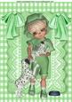 My Little Dalmation Puppy in Green Lace Frame A4