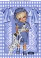 My Little Dalmation Puppy in Blue Lace Frame A4