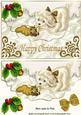 Little Puppy with Gold Bow Playing in the Snow