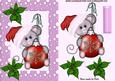 Christmas Mouse with Santa Hat on in Pink Snow Frame