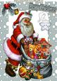 Lovely Santa with Sack of Toys in Silver Snow Frame A4