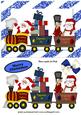 Santa with His Train of Toys in Blue Frame