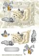 Little White Dog with Silver Bow in Ornate Frame