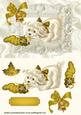 Little White Dog with Gold Bow in Ornate Frame