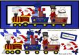 Wellcome on Board the Santa Train in Blue Frame