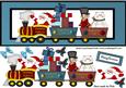 Welcome on Board the Santa Train in Turq Frame