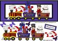 Welcome on Board the Santa Train in Purple Frame