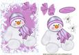 Cute Snowman in Pink Snow Frame A5