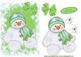 Cute Snowman in Green Snow Frame A5