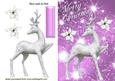 Pretty Silver Reindeer in Pink Star Background