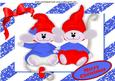 Cute Pair of Mice with Santa Hats on in Blue Frame A4