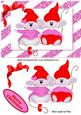 Cute Little Mice with Santa Hats on in Pink Frame A5