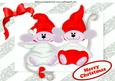 Cute Mice with Santa Hat on in Silver Frame A4
