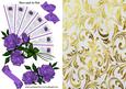 Beautiful Purple Roses on Lace Fan with Bow