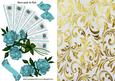 Beautiful Turq Roses on Lace Fan with Bow