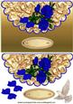 Beautiful Blue Roses with Dove on a Scalloped Envelope