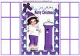 Letter to Santa Little Girl in Purple French Gatefold