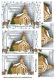 Christmas Church with Reindeers in Silver, Pyramids