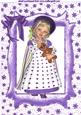 Sweet Little Girl All Dressed Up in Purple in Frame A4