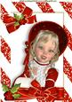 Lovely Girl in Red Bonnet with Holly and Bow A4