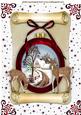 Beautiful Christmas Scene in Red Bauble on Scroll A4