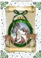 Beautiful Christmas Scene in Green Bauble A4