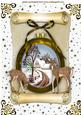 Beautiful Christmas Scene in Gold Bauble A4